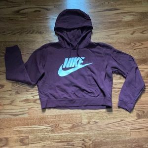 Nike plum cropped hoodie